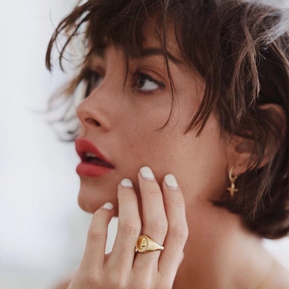 Gold Plated Cross Charm Huggie Hoop Earrings - Picture 7 of 8